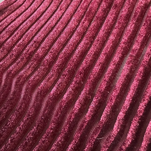 Velvet Red Wine Drapey Dress - Picture 6 of 7